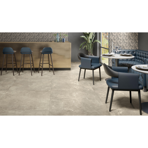 Ceralto Cemento Alto Concrete carrelage sol et mur - 100x100cm - 8.5mm - effet marbre - cream mat (beige) SW543595