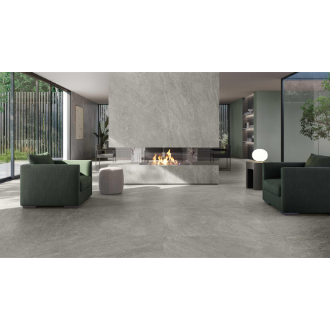 Ceralto Micello Uno Carreau de sol - 80x80cm - 9.0mm - rectifié - Silver SW917671