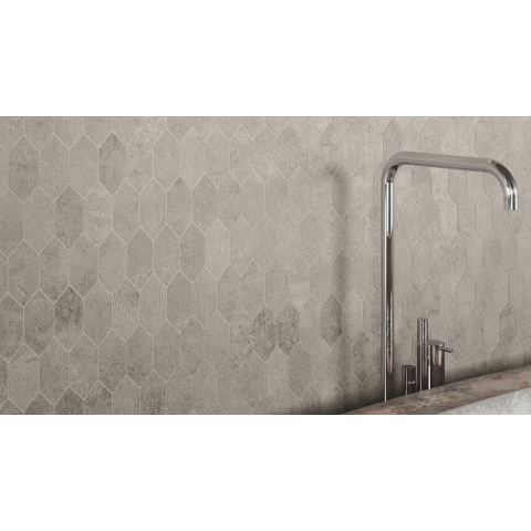 Ceralto Tesselo Uno mosaïque - 30x30cm - 10mm - hexagonal - décor - rectifié - cenere mat (gris) SW476784