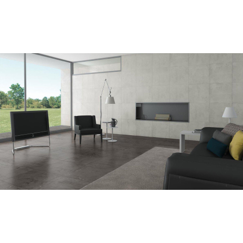 Vtwonen Loft vloer- en wandtegel - 60x60cm - 10mm - vierkant - R10 - betonlook - mat black join (zwart) SW497649