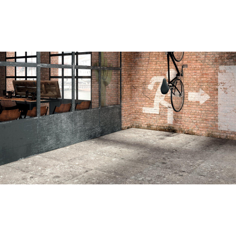 Vtwonen Carrelage de sol et mural Composite 60x60cm 9mm rectifié R10 porcellanato Gris Foncé SW367678