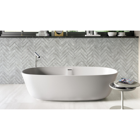 Ceralto Graina Mini Wandtegel 6x24cm 9.5mm White SW498016