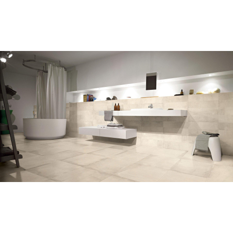 Ceralto Mavira Rock Carrelage de sol et mural 60x60cm 10mm rectifié R10 grès cérame White SW367630