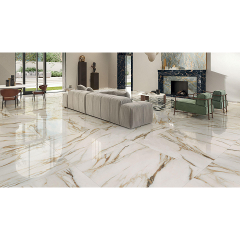Ceralto Carraro Vein Carrelage de sol - 59.6x119.4cm - 8.5mm - rectifié - Calacatta venna oro SW787189