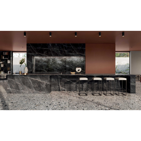 Ceralto Amaro Facet Carreau de sol - 60x120cm - 9.0mm - rectifié - Calacatta noir SW856195