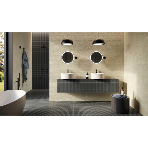 Ceralto Micello Uno Mozaïektegel - 30x30cm - muretto - 9mm - Beige mat SW917709