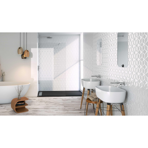Ceralto Fornoce Wood Décor-bande - 39.6x119.2cm - 6.5mm - rectifié - Blanco SW498895
