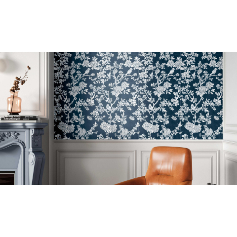 Ceralto Spectra Bande décorative - 60x120cm - 10.0mm - rectifié - Floral bleu SW704695