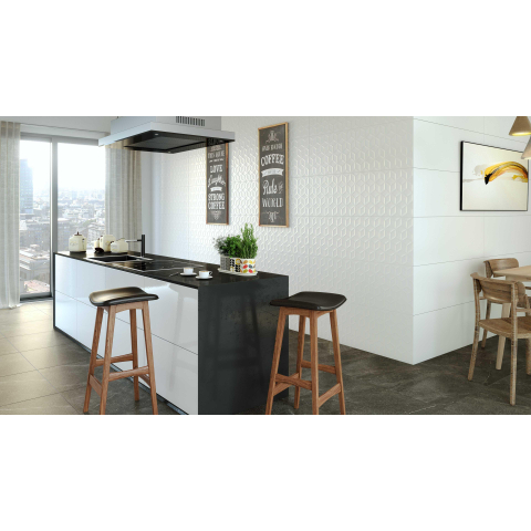 Ceralto Fornoce Wood Décor-bande - 39.6x119.2cm - 6.5mm - rectifié - Blanco SW498895