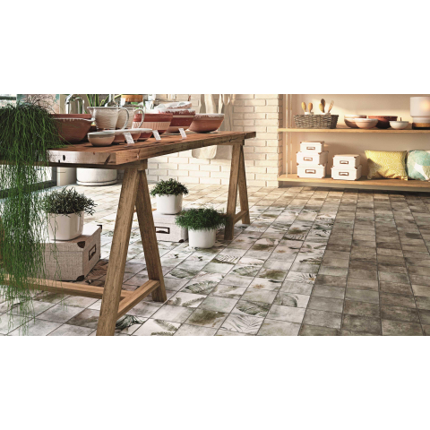 Ceralto Neroli Stone carrelage sol et mur - 14x14cm - 9mm - carré - R9 - effet pierre - grey mat (gris) SW795690
