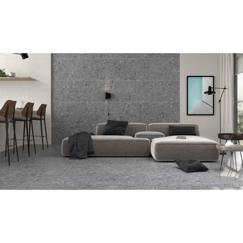 Ceralto Ravina Slate Carrelage de sol - 60x60cm - 9.0mm - rectifié - Smoke SW798656