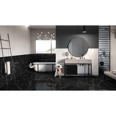 Vtwonen Classic Carrelage de sol et mural 30x60cm 10mm rectifié R9 porcellanato Noir SW367766