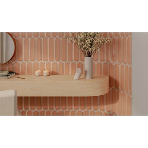 Vtwonen Shapes wandtegel - 7.5x30cm - 8.5mm - rechthoek - glans toffee (bruin) SW856318