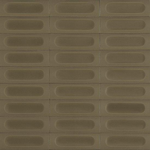 SAMPLE vtwonen Chop Wandtegel - 5x15cm - 3D - mat kaki SW915049