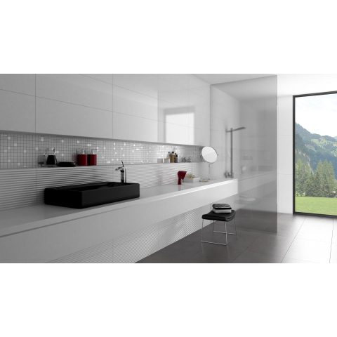 Ceralto Stanza Mural Carrelage mural - 40x120cm - 7.0mm - rectifié - Blanco SW798646