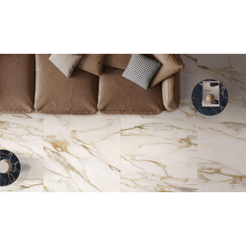 Ceralto Carraro Vein Carrelage de sol - 59.6x119.4cm - 8.5mm - rectifié - Calacatta venna oro SW787189