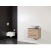 Saniclass Legno badmeubelset 59x50x45.5cm Conus waskom 0 kraangaten 1 wasbak 2 lades zonder spiegel met softclose MFC calore SW86805 Saniclass Legno badmeubelset 59x50x45.5cm Conus waskom 0 kraangaten 1 wasbak 2 lades zonder spiegel met softclose MFC calore SW86805