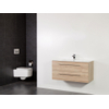 Saniclass Legno Set de meubles salle de bains 99x50x45.5cm lavabo Empoli 1 trou de robinetterie 1 vasque 2 tiroirs sans miroir avec softclose MFC calore SW86610 Saniclass Legno Set de meubles salle de bains 99x50x45.5cm lavabo Empoli 1 trou de robinetterie 1 vasque 2 tiroirs sans miroir avec softclose MFC calore SW86610