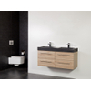 BRAUER Legno Set de meubles salle de bains 119x50x45.5cm lavabo Black Spirit 2 trous de robinetterie 2 vasques 4 tiroirs sans miroir avec softclose MFC calore SW86646