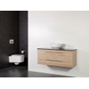 Saniclass Legno badmeubelset 119x50x45.5cm Kos waskom 0 kraangaten 1 wasbak 2 lades zonder spiegel met softclose MFC calore SW86788 Saniclass Legno badmeubelset 119x50x45.5cm Kos waskom 0 kraangaten 1 wasbak 2 lades zonder spiegel met softclose MFC calore SW86788