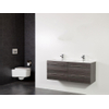 Saniclass Legno badmeubelset 119x50x45.5cm empoli wastafel 2 kraangaten 2 wasbakken 4 lades zonder spiegel met softclose MFC antracite SW86617 Saniclass Legno badmeubelset 119x50x45.5cm empoli wastafel 2 kraangaten 2 wasbakken 4 lades zonder spiegel met softclose MFC antracite SW86617