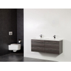 Saniclass Legno badmeubelset 119x50x45.5cm bari wastafel 2 kraangaten 2 wasbakken 4 lades zonder spiegel met softclose MFC antracite SW86634 Saniclass Legno badmeubelset 119x50x45.5cm bari wastafel 2 kraangaten 2 wasbakken 4 lades zonder spiegel met softclose MFC antracite SW86634