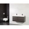 Saniclass Legno badmeubelset 119x50x45.5cm FNW wastafel 2 kraangaten 2 wasbakken 4 lades zonder spiegel met softclose MFC antracite SW86670 Saniclass Legno badmeubelset 119x50x45.5cm FNW wastafel 2 kraangaten 2 wasbakken 4 lades zonder spiegel met softclose MFC antracite SW86670
