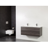 Saniclass Legno badmeubelset 119x50x45.5cm bari wastafel 2 kraangaten 2 wasbakken 2 lades zonder spiegel met softclose MFC antracite SW86636 Saniclass Legno badmeubelset 119x50x45.5cm bari wastafel 2 kraangaten 2 wasbakken 2 lades zonder spiegel met softclose MFC antracite SW86636