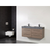 Saniclass Legno badmeubelset 119x50x45.5cm Grey stone wastafel 2 kraangaten 2 wasbakken 4 lades zonder spiegel met softclose MFC viola SW86739 Saniclass Legno badmeubelset 119x50x45.5cm Grey stone wastafel 2 kraangaten 2 wasbakken 4 lades zonder spiegel met softclose MFC viola SW86739