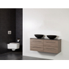 Saniclass Legno Set meuble salle de bain 119x50x45.5cm sans trous 2 vasques Corestone 13 4 tiroirs avec amortisseur sans miroir MFC viola SW86759
