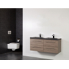 Saniclass Legno badmeubelset 119x50x45.5cm Corestone13 wastafel 2 kraangaten 2 wasbakken 4 lades zonder spiegel met softclose MFC viola SW86725 Saniclass Legno badmeubelset 119x50x45.5cm Corestone13 wastafel 2 kraangaten 2 wasbakken 4 lades zonder spiegel met softclose MFC viola SW86725