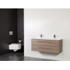Saniclass Legno badmeubelset 119x50x45.5cm bari wastafel 2 kraangaten 2 wasbakken 2 lades zonder spiegel met softclose MFC viola SW86642 Saniclass Legno badmeubelset 119x50x45.5cm bari wastafel 2 kraangaten 2 wasbakken 2 lades zonder spiegel met softclose MFC viola SW86642