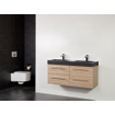 BRAUER Legno Set de meubles salle de bains 119x50x45.5cm lavabo Black Spirit 2 trous de robinetterie 2 vasques 4 tiroirs sans miroir avec softclose MFC calore SW86646