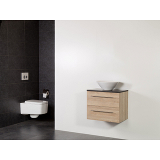 Saniclass Legno Set meuble salle de bain 59x50x45.5cm sans trous 1 vasque Conus 2 tiroirs avec amortisseur sans miroir MFC calore