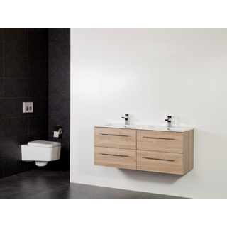 BRAUER Legno Set de meubles salle de bains 119x50x45.5cm lavabo Empoli 2 trous de robinetterie 2 vasques 4 tiroirs sans miroir avec softclose MFC calore