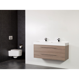 Saniclass Legno Set de meubles salle de bains 119x50x45.5cm lavabo FNW 2 trous de robinetterie 1 vasque 2 tiroirs sans miroir avec softclose MFC viola