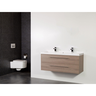 Saniclass Legno Set meuble salle de bain 119x50x45.5cm 2 trous 1 vasque Foggia 2 tiroirs avec amortisseur sans miroir MFC viola