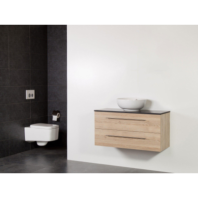 Saniclass Legno Set meuble salle de bain 99x50x45.5cm sans trous 1 vasque Kos 2 tiroirs avec amortisseur sans miroir MFC calore