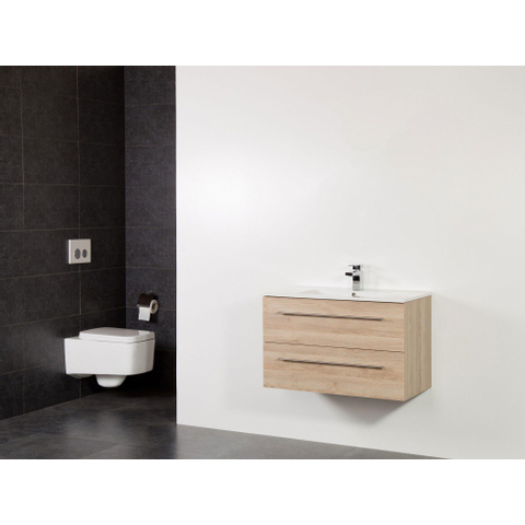 Saniclass Legno Set de meuble 80.2x50x45.5cm lavabo Empoli 1 trou 1 vasque 2 tiroirs softclose sans miroir MFC calore SW86609
