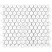 La Mosaic Factory Barcelona carreau mosaïque - 26x30cm - carrelage mural - Hexagone/Hexagone - Porcelaine Extra Blanc Brillant SW62199