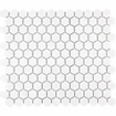 The Mosaic Factory Barcelona carrelage mosaïque 26x30cm pour mur intérieur et extérieur hexagonal céramique Extra blanc SW62199