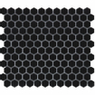 La mosaïque Mosaic Factory Barcelona - 26x30cm - carrelage mural et de sol - Hexagone/Hexagone - Porcelaine Noir Mat SW62220