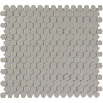 The Mosaic Factory London mozaïektegel - 31.5x29.4cm - wand en vloertegel - Rond - Porselein Grey Mat SW62259