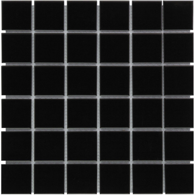 La Mosaic Factory Barcelona carreau mosaïque - 30,9x30,9cm - carrelage mural - Carré - Porcelaine Noir Brillant