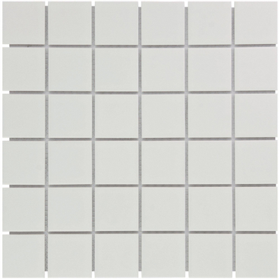 The Mosaic Factory Barcelona mozaïektegel - 30.9x30.9cm - wand en vloertegel - Vierkant - Porselein White Mat