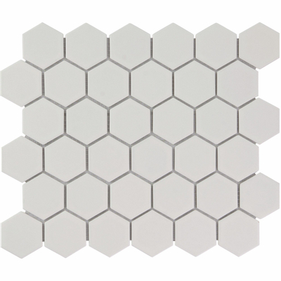 La Mosaic Factory Barcelona carreau mosaïque - 28,2x32,1cm - carrelage mural et de sol - Hexagone/Hexagone - Porcelaine Blanc Mat