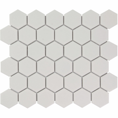 The Mosaic Factory Barcelona mozaïektegel - 28.2x32.1cm - wand en vloertegel - Zeshoek/Hexagon - Porselein White Mat