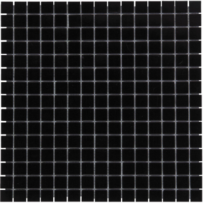 La Mosaic Factory Amsterdam carreau mosaïque - 32,2x32,2cm - carrelage mural et de sol - Carré - Verre Noir Noir Mat
