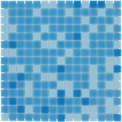 La Mosaic Factory Amsterdam carreau mosaïque - 32,2x32,2cm - carrelage mural et de sol - Carré - Verre Blue mix Mat