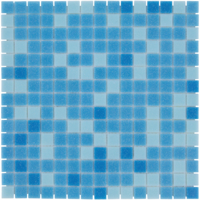 The Mosaic Factory Amsterdam mozaïektegel - 32.2x32.2cm - wand en vloertegel - Vierkant - Glas Blue mix Mat